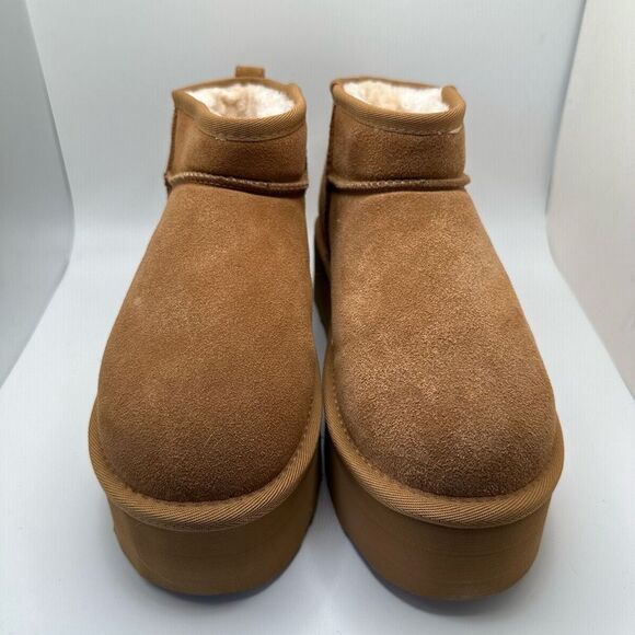 CUSHIONAIRE Women's Genuine Suede pull on platform boot +Memory Foam 9 WIDE CHES - Picture 2 of 7